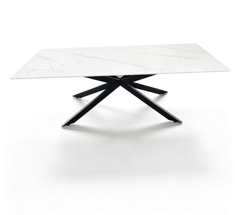Mesa Dallas fija · 2,40 × 1,20 m · Blanco veta gris — foto 2