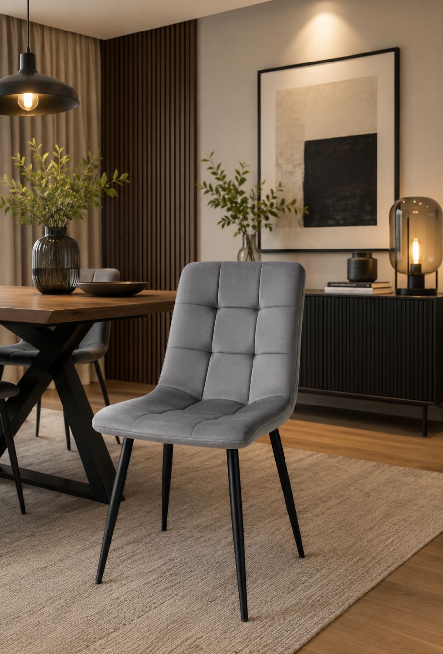 Silla Berlín Velvet · Gris 40 — foto 1