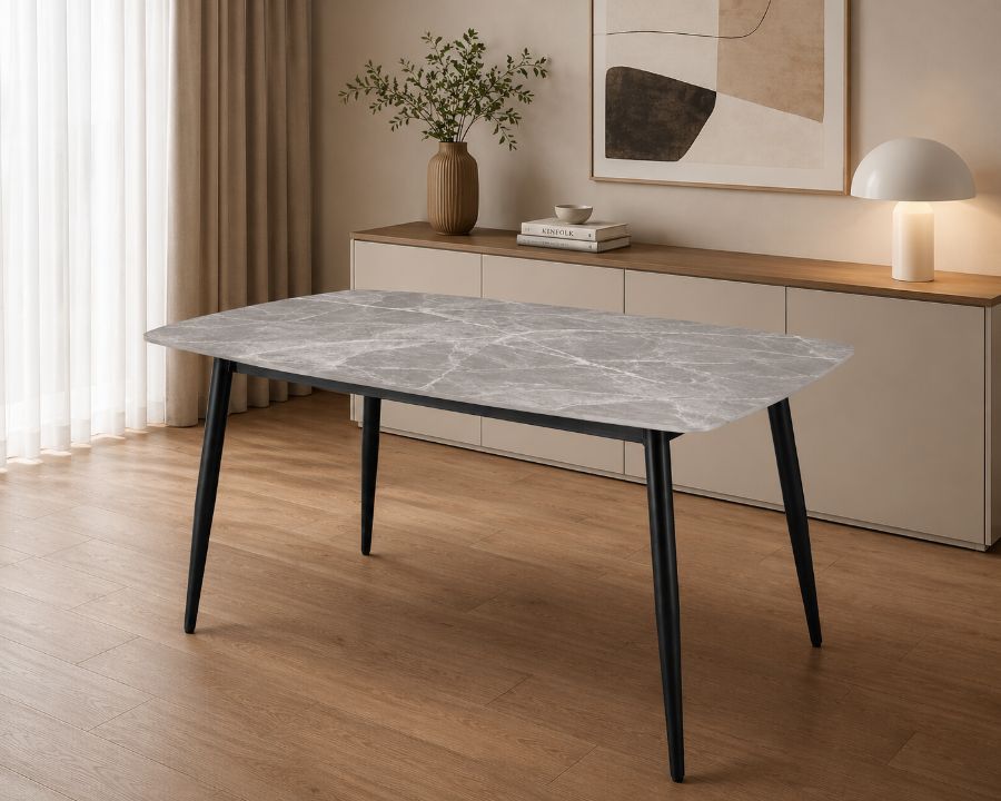 Mesa Roma fija · 1,20 m × 80 cm · Gris mármol — foto 1