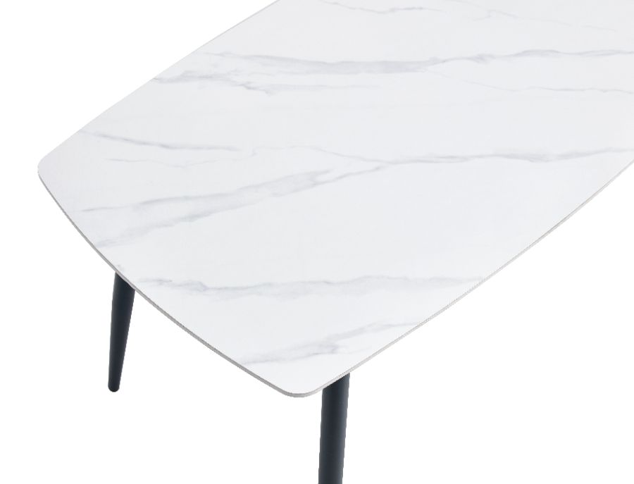 Mesa Roma fija · 1,20 m × 80 cm · Blanco veta gris — foto 2