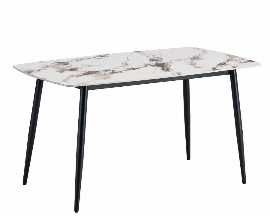 Mesa Roma fija · 1,20 m × 80 cm · Blanco veta dorada — foto 2