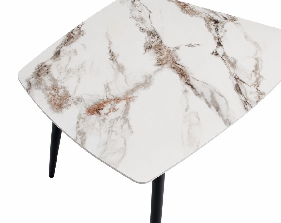 Mesa Roma fija · 1,20 m × 80 cm · Blanco veta dorada — foto 3