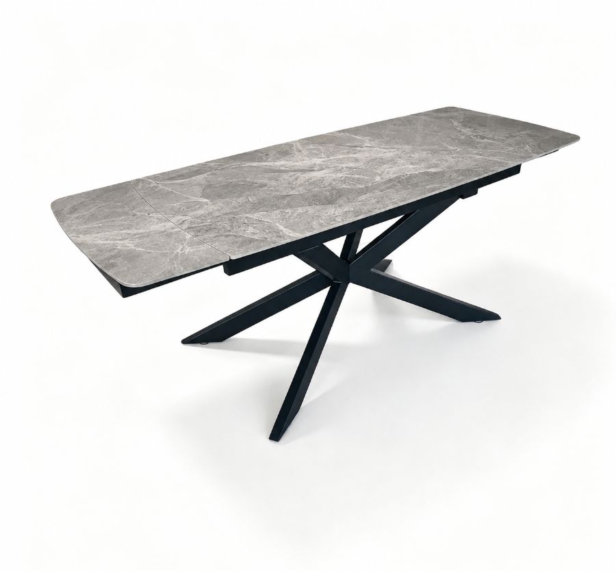 Mesa Dallas extensible · 1,45 a 2,00 m × 80 cm · Gris mármol — foto 3